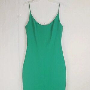 Christian Siriano grass green midi slip dress size 12 office siren